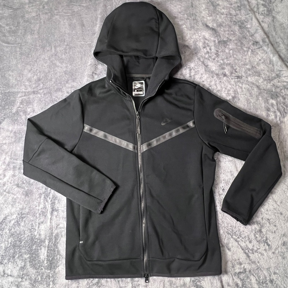 Nike Tech Fleece Full Zip Hoodie Black Mens Size Medium CU4489-010 Jacket